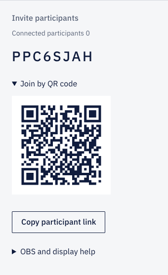 Participant invitation screen