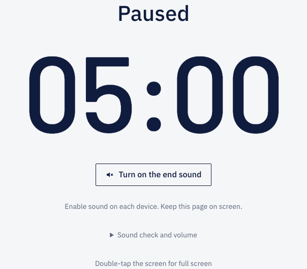 Participant timer screen